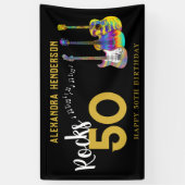 Gitaar 50 Rocks 50ste verjaardagsfeestje Spandoek (Verticaal)