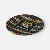 Gitaar 50ste verjaardag Party Custom Papieren Bordje (Gekanteld)