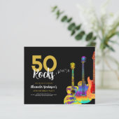 Gitaar 50ste verjaardagsfeest 50 rocks (Staand voorkant)