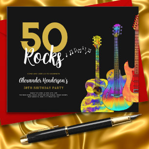 Gitaar 50ste verjaardagsfeest 50 rocks