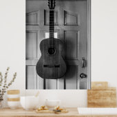 gitaar aan de deur poster (Keuken)