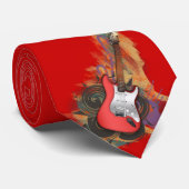  gitaar - aangepaste achtergrondstropdassen stropdas (Opgerold)