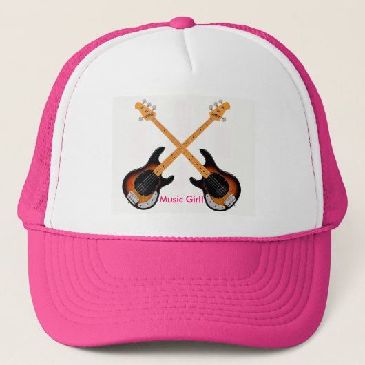 Gitaar afbeelding voor Girl's Trucker Hat Trucker Pet (Voorkant)