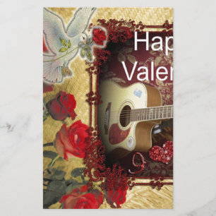  gitaar: African Brown Beauty Valentijnsdag Briefpapier
