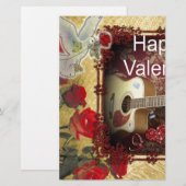  gitaar: African Brown Beauty Valentijnsdag Briefpapier (Voorkant / Achterkant)