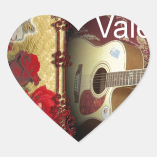 gitaar: African Brown Beauty Valentijnsdag Hart Sticker
