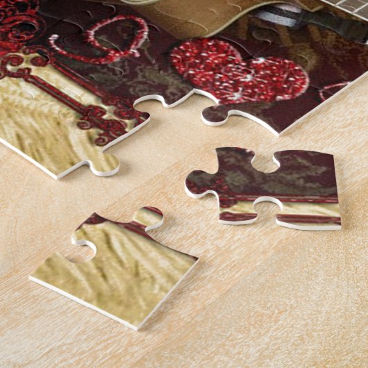  gitaar: African Brown Beauty Valentijnsdag Legpuzzel (Zijkant)