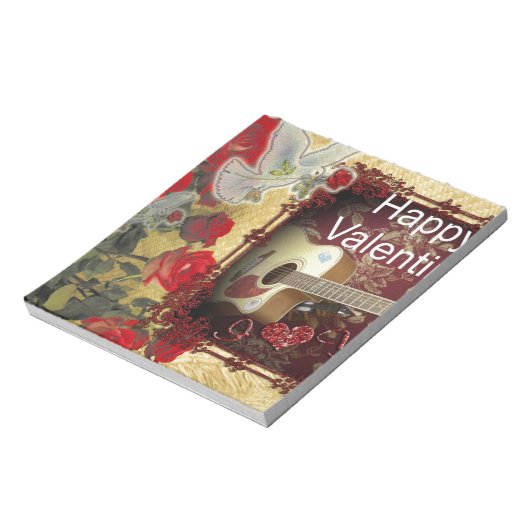  gitaar: African Brown Beauty Valentijnsdag Notitieblok (Linkerzijde)