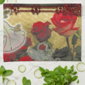  gitaar: African Brown Beauty Valentijnsdag Theedoek (Gevouwen)