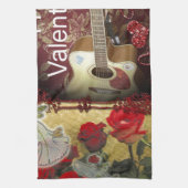  gitaar: African Brown Beauty Valentijnsdag Theedoek (Verticaal)