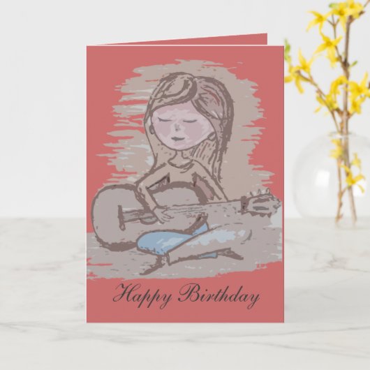 gitaar afspelen kaart (Gele Bloem)