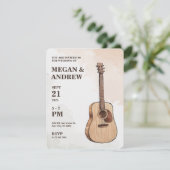 Gitaar Akoestische kunst bruiloft Kaart (Staand voorkant)