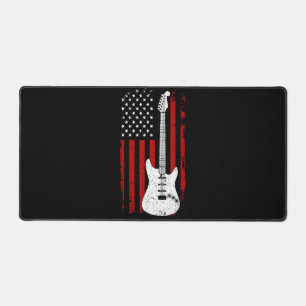 Gitaar Amerikaanse Amerikaanse vlag muziekspeler E Bureaumat