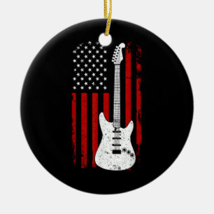 Gitaar Amerikaanse Amerikaanse vlag muziekspeler E Keramisch Ornament