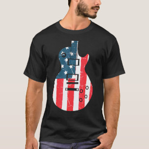 Gitaar Amerikaanse Vlag Patriotische Gitaarspeler T-shirt