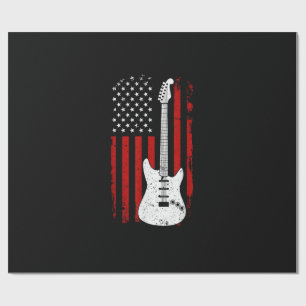 Gitaar Amerikaanse VS Vlag Muziekspeler Elektrisch Cadeaupapier