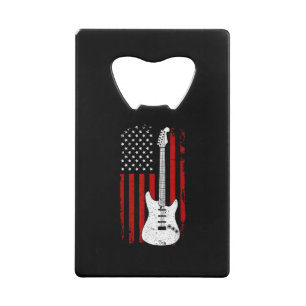 Gitaar Amerikaanse VS Vlag Muziekspeler Elektrisch Creditkaart Flessenopener