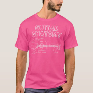 Gitaar Anatomie Blauwdruk T-shirt Akoestische Gita