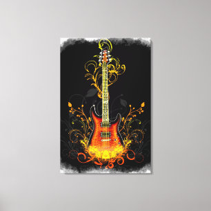 Gitaar Art 1A gewikkeld canvas Afdruk