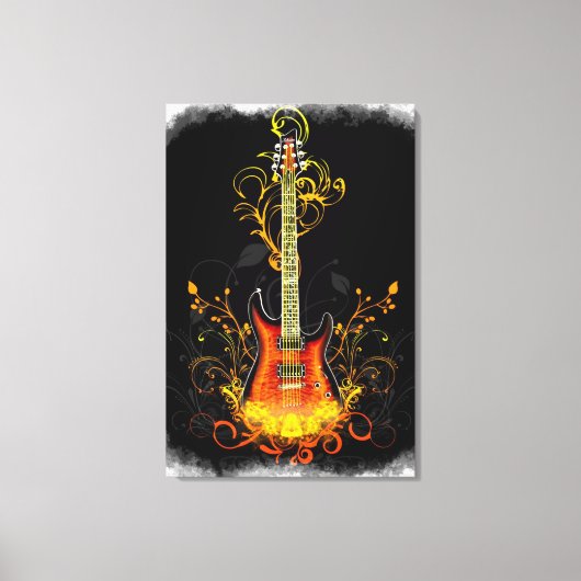 Gitaar Art 1A gewikkeld canvas Afdruk (Voorkant)