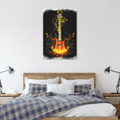 Gitaar Art 1A gewikkeld canvas Afdruk (Insitu (Slaapkamer))
