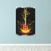 Gitaar Art 1A gewikkeld canvas Afdruk (Insitu (Houten vloer))