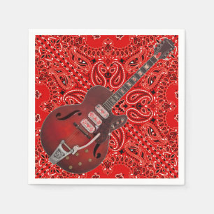 Gitaar Bandana Country Music BBQ Picnic Paisley Servet