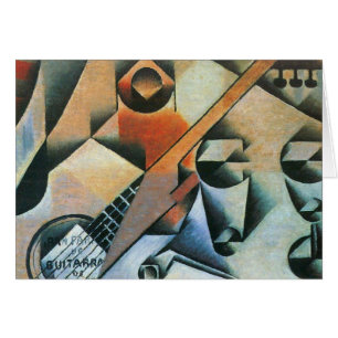 Gitaar (Banjo) en Bril, Juan Gris, Vintage Kunst