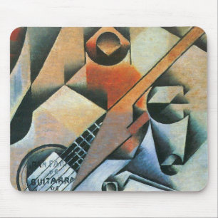 Gitaar (Banjo) en Bril, Juan Gris, Vintage Kunst Muismat