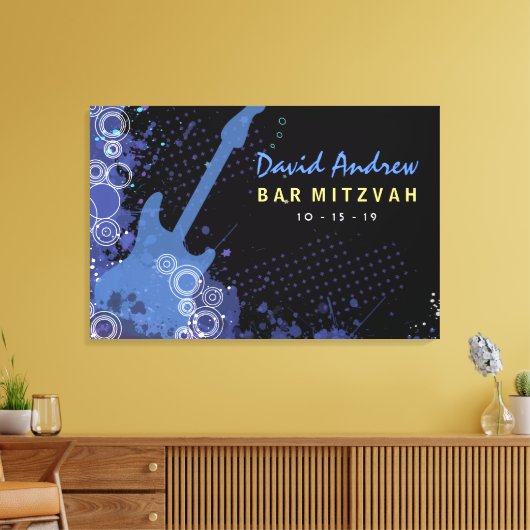 Gitaar Bar Mitzvah Inloggen Memory Board Canvas Afdruk (Insitu (Woonkamer))