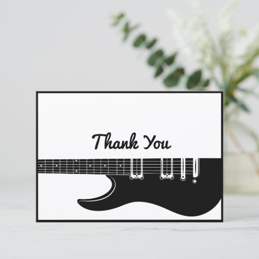 gitaar bedankkaart (Staand voorkant)