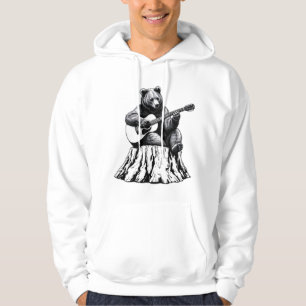 Gitaar Beer Jam - Muziek ontmoet Natuur White Hood Hoodie