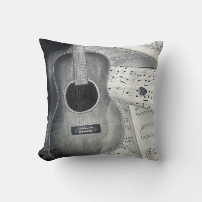 Gitaar & Bladmuziek Kussen (Voorkant)