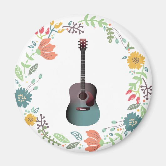 Gitaar Bloem Ring Magneet (Voorkant)