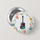 Gitaar Bloem Ring Ronde Button 5,7 Cm (Voorkant /achterkant)