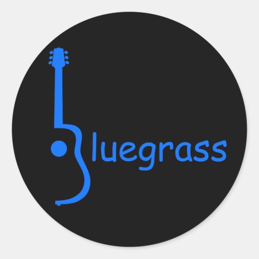Gitaar Bluegrass Ronde Sticker (Voorkant)