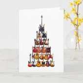 Gitaar Boom Kerst Licht Rock Muziek Kaart (Gele Bloem)