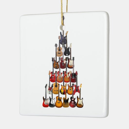 Gitaar Boom Kerstmis Light Rock Muziek Keramisch Ornament (Links)