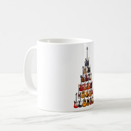 Gitaar Boom Kerstmis Light Rock Muziek Koffiemok (Voorkant links)