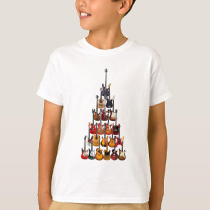 Gitaar Boom Kerstmis Light Rock Muziek T-shirt
