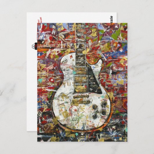  gitaar - briefkaart (Voorkant / Achterkant)