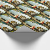 Gitaar Cadillac en Cowboy laarzen print Cadeaupapier (Hoek)