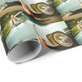 Gitaar Cadillac en Cowboy laarzen print Cadeaupapier (Rol Hoek)