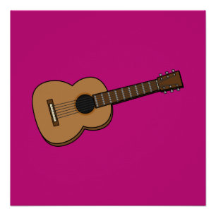 Gitaar Cartoon Perfect Poster
