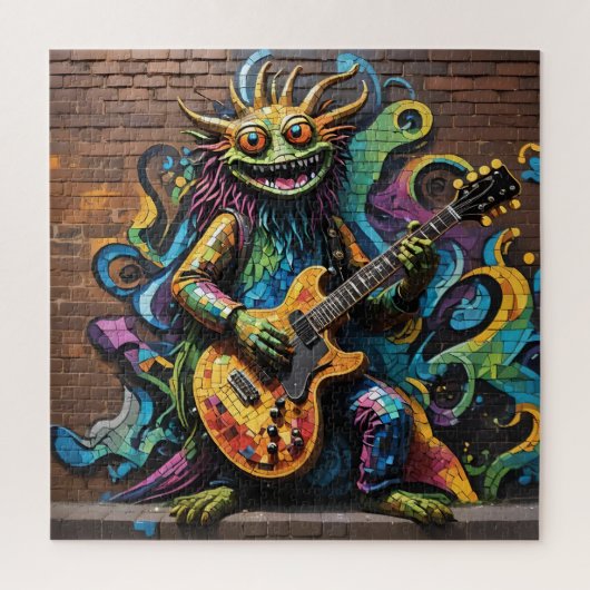 Gitaar Creature Rainbow Graffiti Puzzel Legpuzzel (Verticaal)
