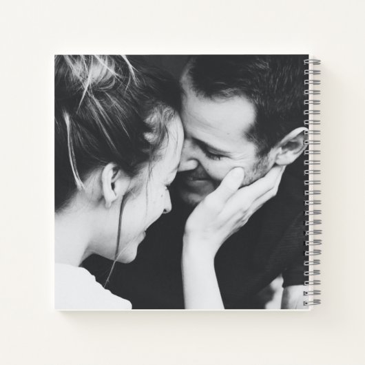 Gitaar Diamond Hart Zwart Foto Bruiloft Gast Notitieboek (Achterkant)