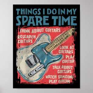 Gitaar Dingen die ik doe in mijn vrije tijd Grappi Poster