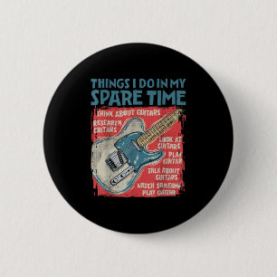 Gitaar Dingen Die Ik Doe In Mijn Vrije Tijd Grappi Ronde Button 5,7 Cm