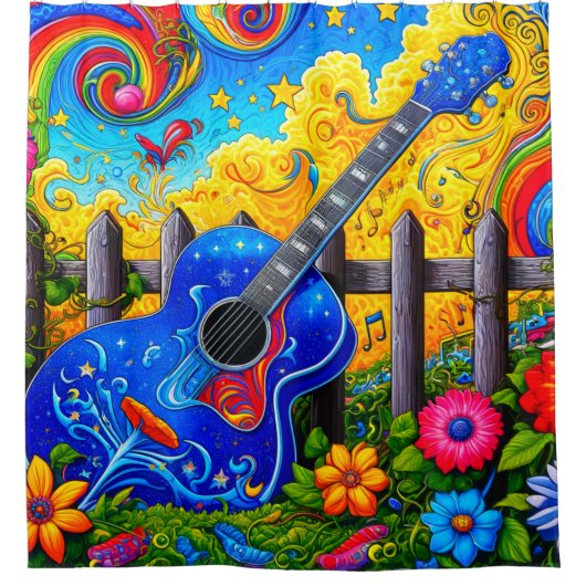 gitaar douchegordijn (Voorkant)