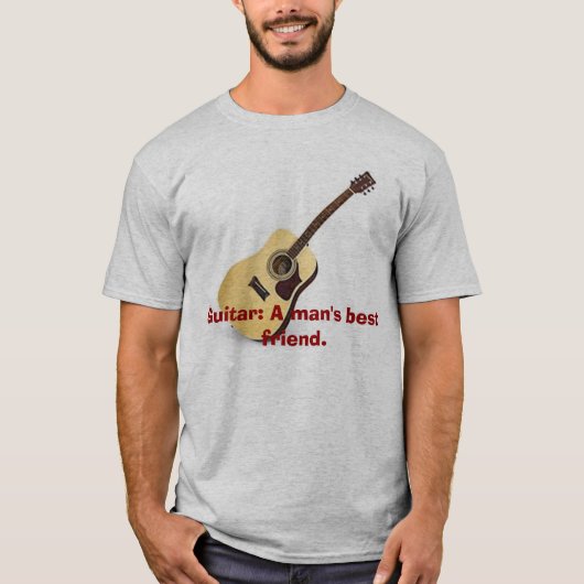 gitaar: Een beste vriend van het man. T-shirt (Voorkant)